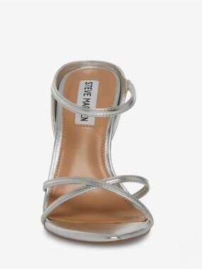 Steve Madden Silver Metallic Strappy Heel Size 7